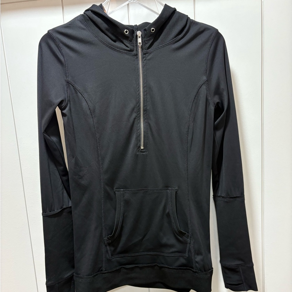 Free People Hoodie Womens Small Black FP Movement Half Zip Sweatshirt Athleisure
